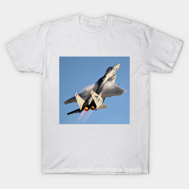 F-15 Eagle Afterburner Vapor Climb T-Shirt by acefox1